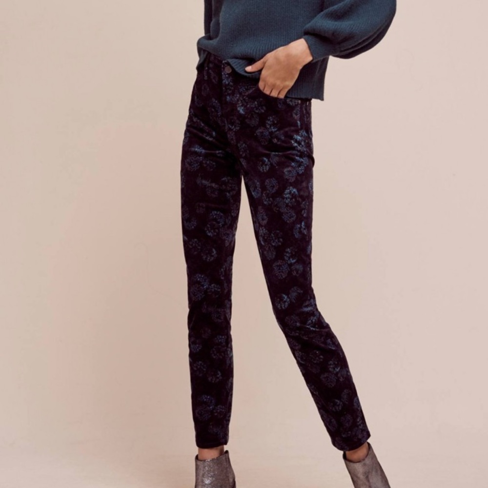 Pilcro Script High-Rise Velvet Jeans